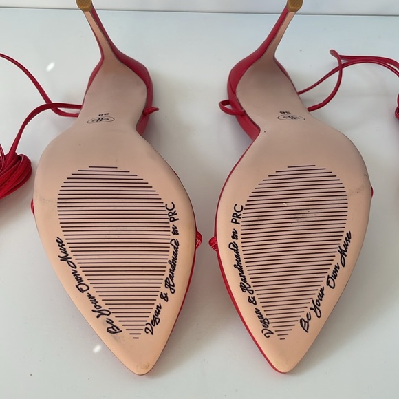 Femme LA Luce Minimale - Rouge Red Leather size 38 - Picture 4 of 6